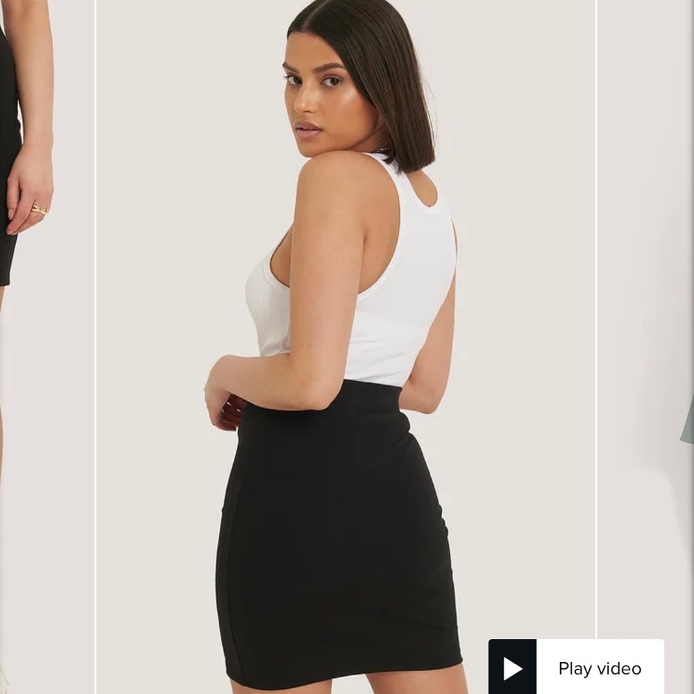 NA-KD Straight Mini Skirt Black